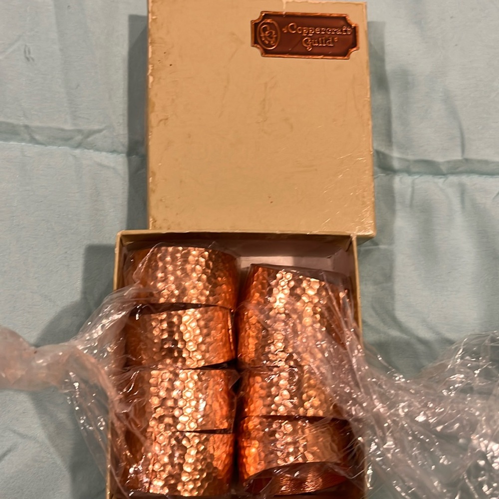 Coppercraft Guild set of 8 copper napkin holders.